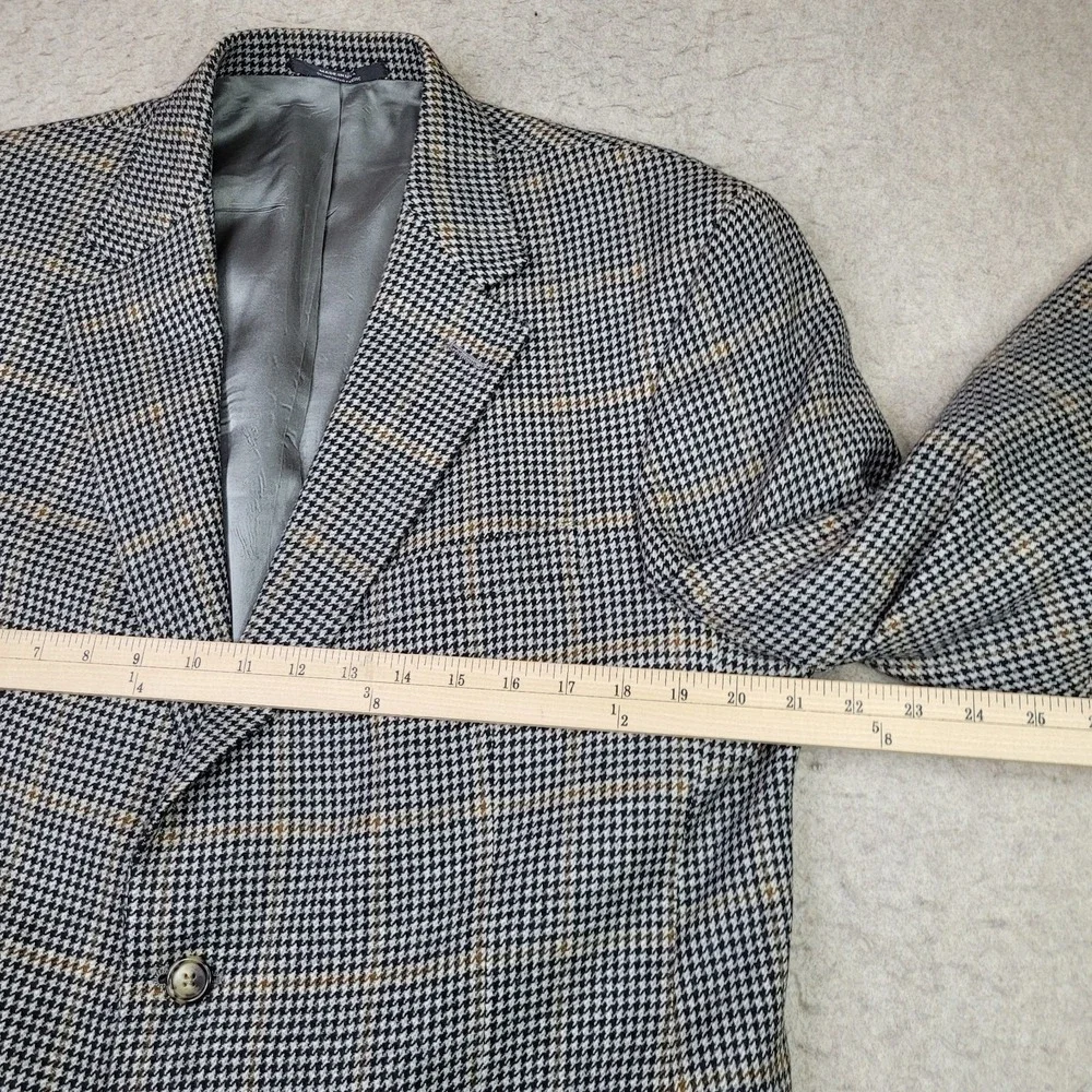 Austin Reed London Houndstooth Tweed Blazer Mens 42‎ Gray 2 Button Vintage USA